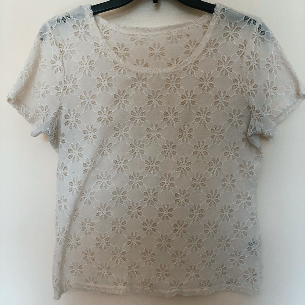 Vintage | floral cream white top
